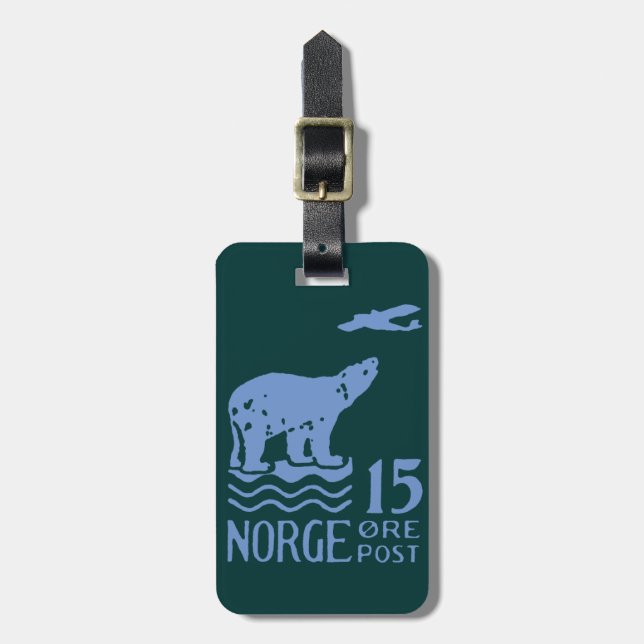 1925 Norwegian Polar Bear Luggage Tag (Front Vertical)