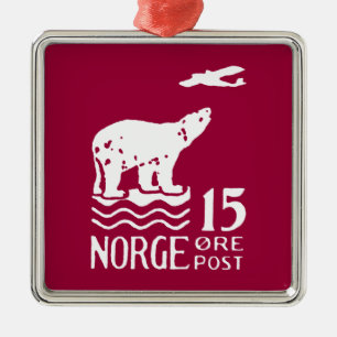 1925 Norwegian Polar Bear Metal Tree Decoration