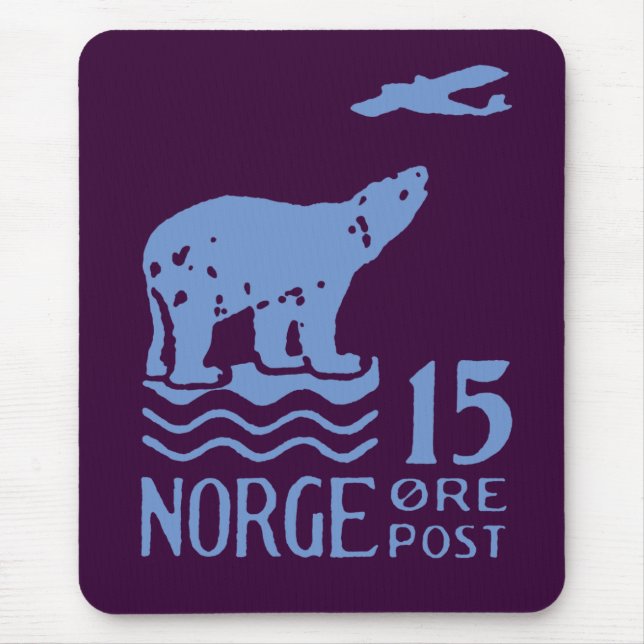 1925 Norwegian Polar Bear Mouse Mat (Front)