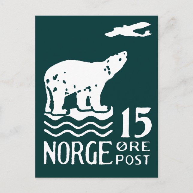 1925 Norwegian Polar Bear Postcard (Front)