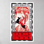 1925 Paris Art Deco Poster<br><div class="desc">Art Deco poster advertising an exhibition of Decorative Arts held in Paris,  France 1925.</div>
