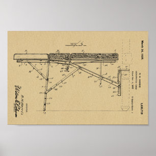 1925 Vintage Chiropractic Table Patent Art Print