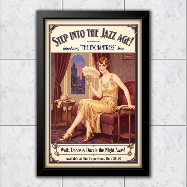 1925 Vintage Enchantress Shoes Flapper Advertising Poster (Creator Uploaded)