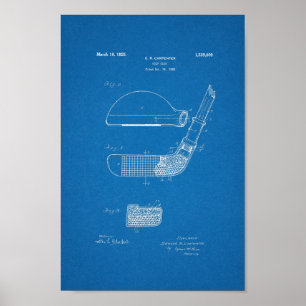 1925 Vintage Golf Club Patent Blueprint Art Print
