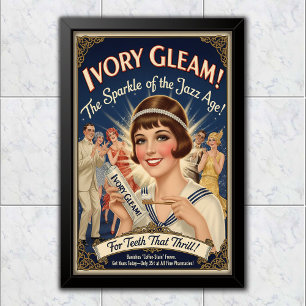 1925 Vintage Ivory Gleam Toothpaste Advertising Poster