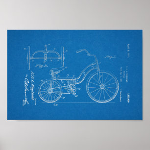 1925 Vintage Tricycle Patent Blueprint Art Print