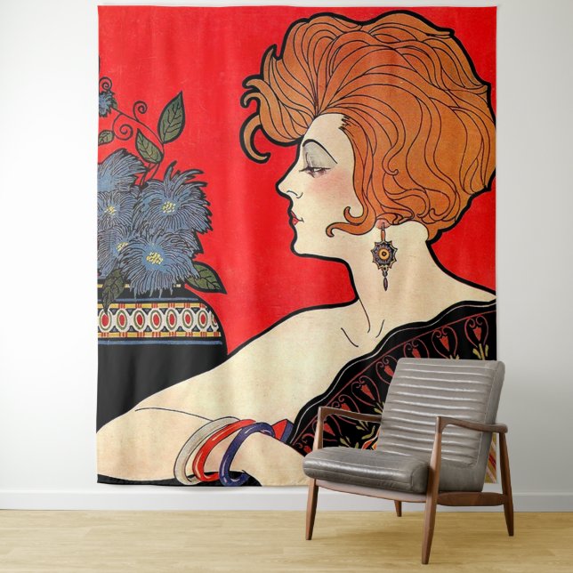 1925 woman print tapestry (In Situ)
