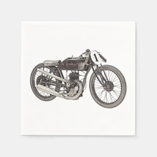 1926 Garelli Italian Racing Motorcycle Drawing Napkin