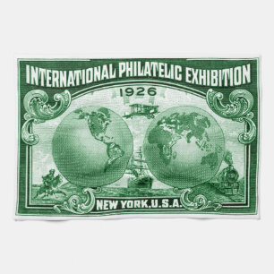 1926 International Philatelic Expo New York Tea Towel