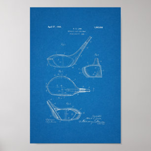 1926 Vintage Golf Club Patent Blueprint Art Print