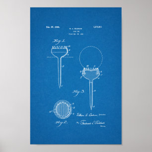 1926 Vintage Golf Tee Patent Blueprint Art Print