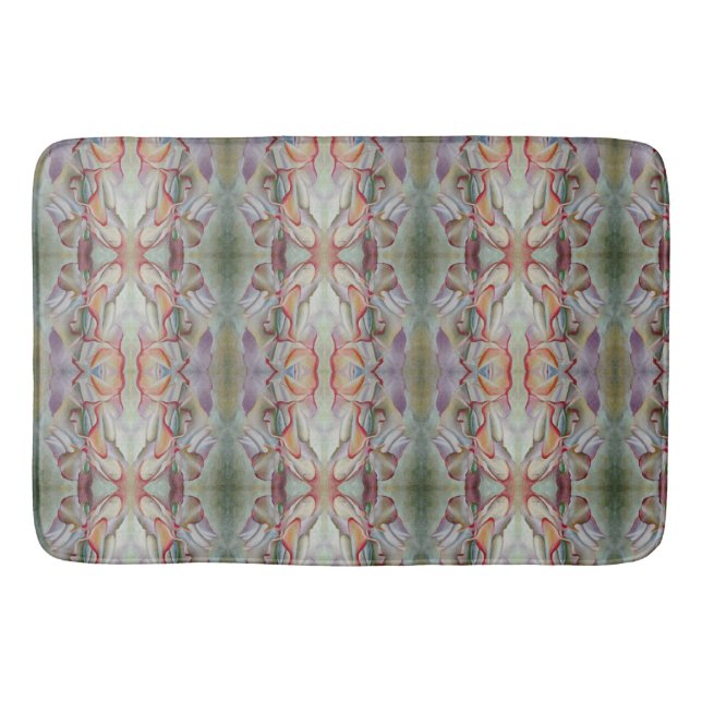 1926 Vintage Pink Sweet Peas Georgia O'Keefe Bath Mat (Front)
