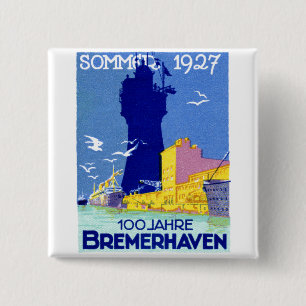 1927 Bremerhaven Germany 15 Cm Square Badge