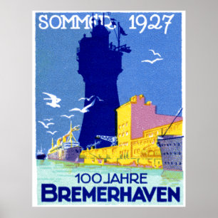 1927 Bremerhaven Germany Poster