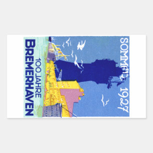 1927 Bremerhaven Germany Rectangular Sticker