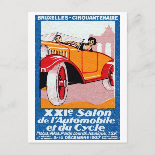 1927 Brussels Automotive Exposition Postcard (Front)