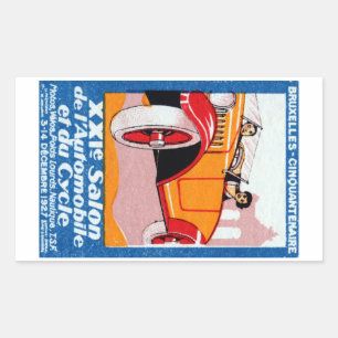 1927 Brussels Automotive Exposition Rectangular Sticker