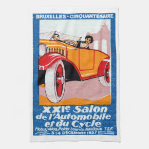 1927 Brussels Automotive Exposition Tea Towel