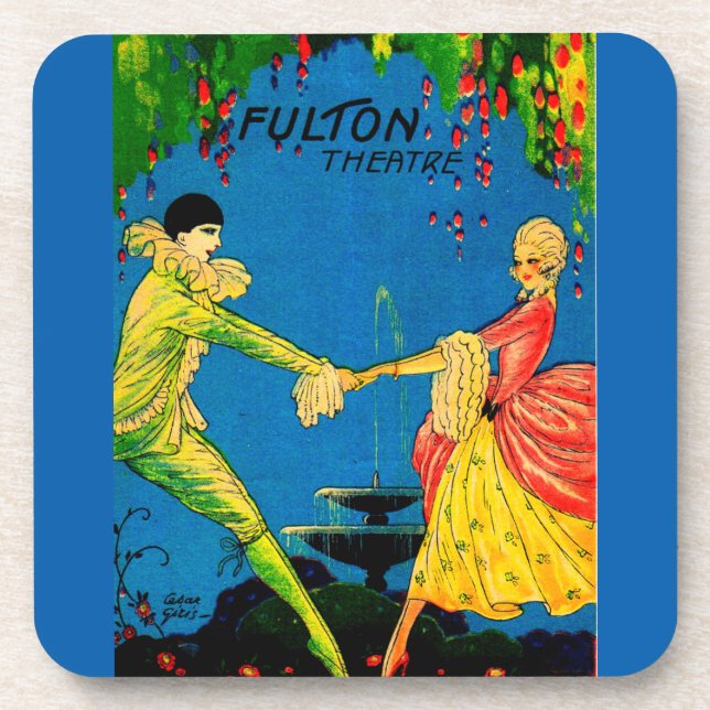 1927 Fulton Theatre program cover art Coaster (Front)