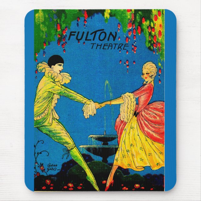 1927 Fulton Theatre program cover art Mouse Mat (Front)