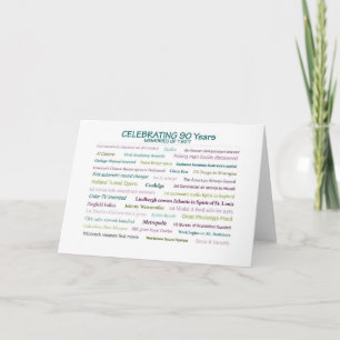 1927 Memories 90th Birthday Card