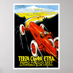 1927 Terza Coppa Etna Auto Road Rally Ad Poster