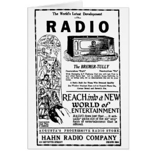 1927 vintage radio advertisement Card