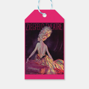 1927 Ziegfeld Theatre program cover art Gift Tags