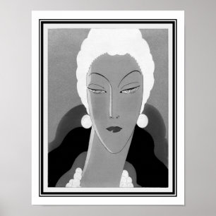 1928 Art Deco Fashion Illustration Poster