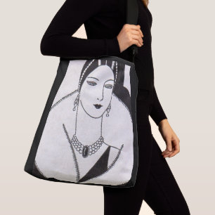 1928 art deco woman crossbody bag