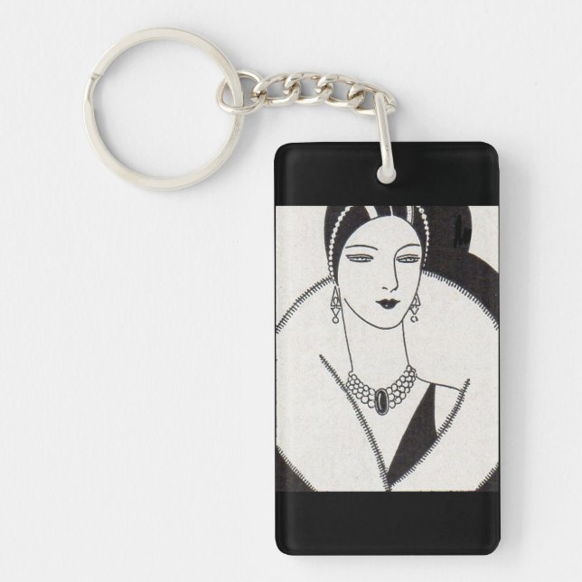 1928 art deco woman key ring (Front)