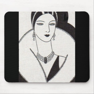 1928 art deco woman mouse mat