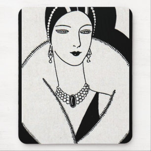 1928 art deco woman mouse mat