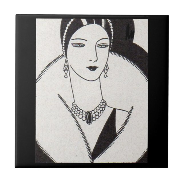 1928 art deco woman tile (Front)