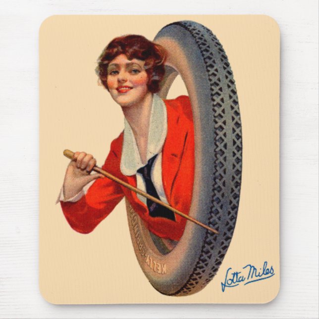 1928 Kelly-Springfields Tire mascot Lotta Miles Mouse Mat (Front)