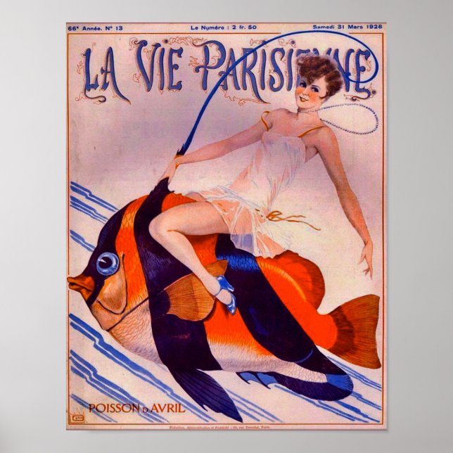 1928 La Vie Parisienne Magazine Cover Poster (Front)