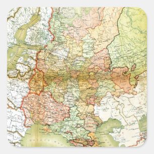 1928 Map of Old Soviet Union USSR Russia Square Sticker