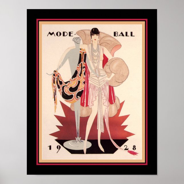 1928 Mode Ball Art Deco Poster (Front)
