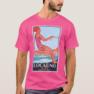 1928 Switzerland Locarno Watersports Travel Poster T-Shirt