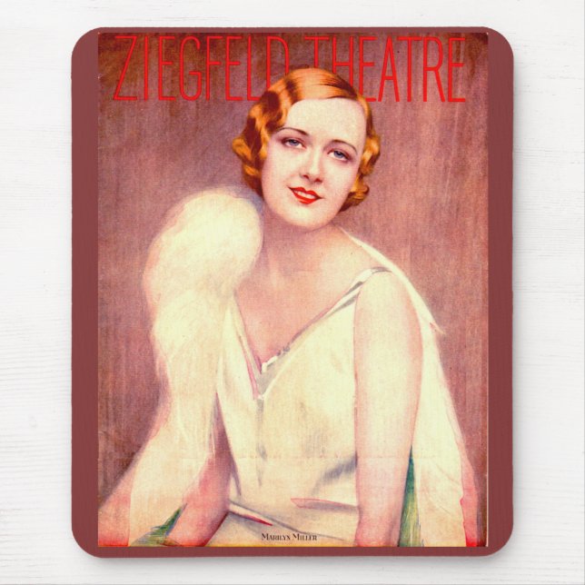 1928 Ziegfeld Theatre program cover Marilyn Miller Mouse Mat (Front)