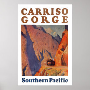 1929 Carriso Gorge California Vintage Style Poster