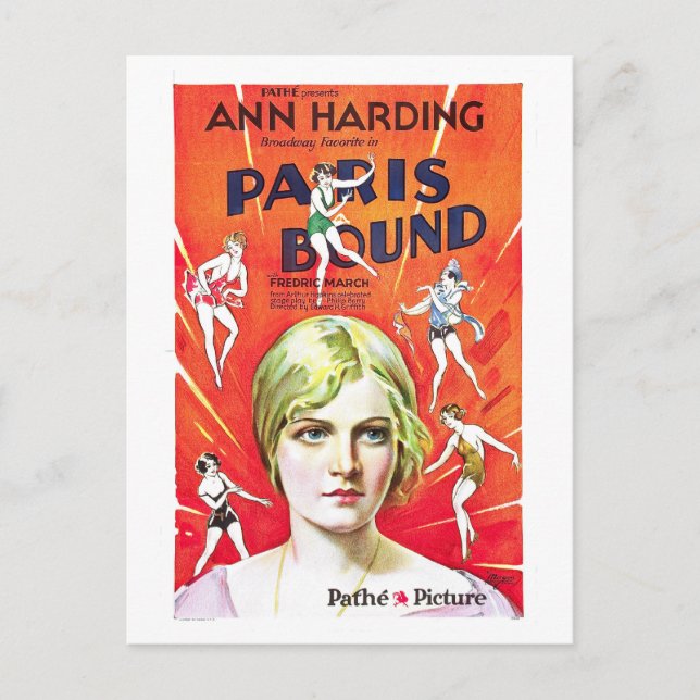 1929 film Paris Bound Postcard (Front)