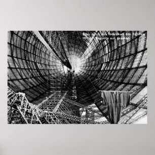 1929 Graf Zeppelin airship LZ 127 interior poster