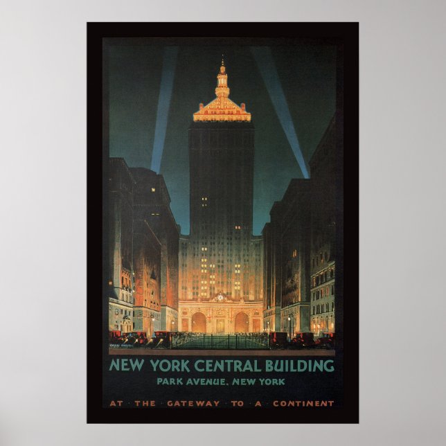 1929 New York Central Building Poster (Front)