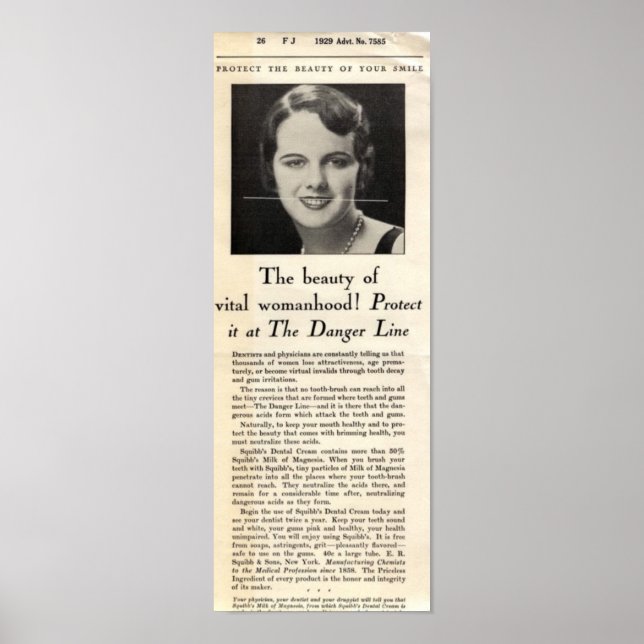 1929 Squibb Dental Cream Ad Poster (Front)