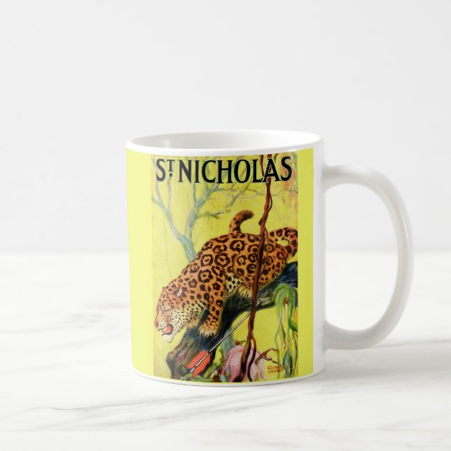 1929 St. Nicholas magazine cover leopard Coffee Mug (Right)