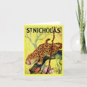 1929 St. Nicholas magazine cover leopard Holiday Card