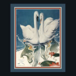 1929 Swans Art Deco Poster<br><div class="desc">Colourful,  1929,  Art Deco "Swans" print. 16x20 shown here. Standard 11x14 also available,  as well as,  custom sizes and canvas.</div>