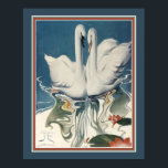 1929 Swans Art Deco Poster<br><div class="desc">Colourful,  1929,  Art Deco "Swans" print. 16x20 shown here. Standard 11x14 also available,  as well as,  custom sizes and canvas.</div>