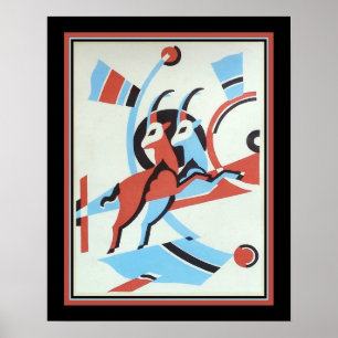 1930 Art Deco Gazelle Poster